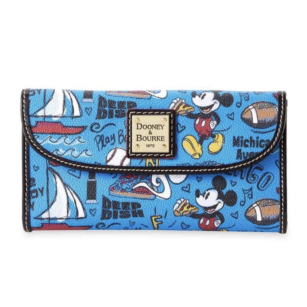 NWT-Disney x Dooney & Bourke-Chicago 21 Clutch Wallet-Mickey Mouse-Blue SEALED